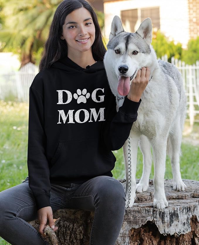 Tstars Dog Mom Hoodie for Women and Teen Girls - Dog Lover Hoodies with Paw Print - Gift for Fur Moms and Pet Owners