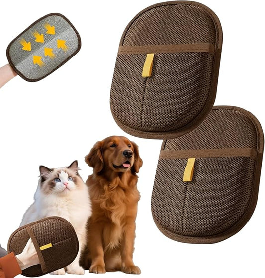 2Pcs Pet Hair Removal Gloves for Dogs and Cats, 2025 Upgraded Electrostatic Magic Hair Remover Glove