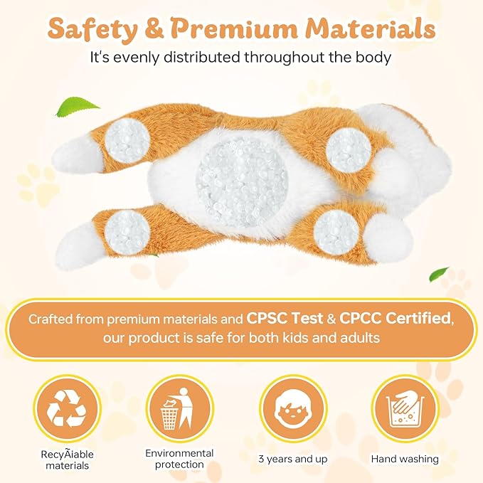 19Inch 3 Pounds Dog Weighted Stuffed Animals, Cute Realistic Puppy Stuffed Animal, Sensory Comfort Plush Throw Pillow Toy, Dog Plush Gift for Adults Kids Youth