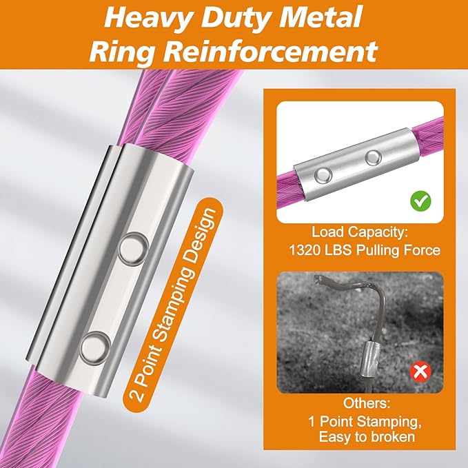 Tresbro 15 FT Dog Tie Out Cable with Spring, Shock Absorbing Tether Chains for Outside Aavilable in 10/15/20/25/30/40/50/70/100/120 FT, Heavy Duty Leads for Yard for Medium & Large Dogs Up to 500 LBS