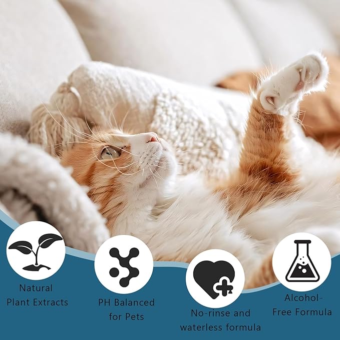 Pet Steam Brush Spray Refill for Dogs & Cats – Pets Waterless Shampoo, 3-in-1 Grooming Spray Comb Mist, 2*Shampoo(Steam Brush not Included)