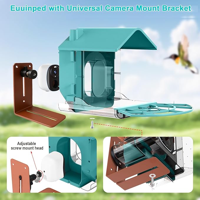 FUTUREZEN Smart Bird Feeder for Outdoors, Security Camera Compatible for Bird-Watching (Camera Not Included)