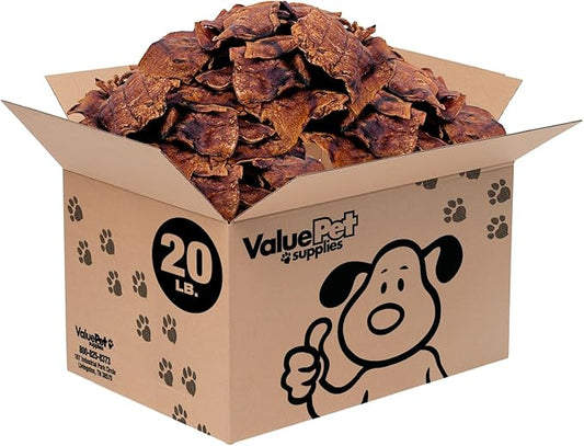 ValueBull USA Rawhide Chips, Natural Beef Flavor, 20 Pound Bulk Pack - Natural & Safe, USA Beef Hide, Long Lasting, Chemical Free, No Artificial Flavors
