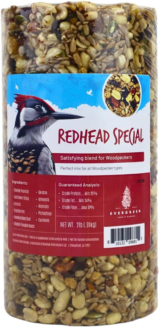 Birdseed Cylinders with Hole - Bird Seed for Outside Wild Birds (Small Cylinder, Redhead Special 1pc)