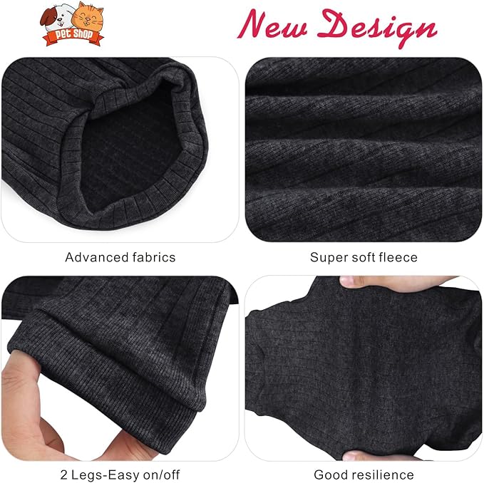 Idepet Sphynx Hairless Cats Sweater Shirt Kitten Soft Puppy Clothes Pullover Cute Cat Pajamas Jumpsuit Cotton Apparel Pet Winter Turtleneck for Cats and Teacup Chihuahua Small Dogs(Black,XS)