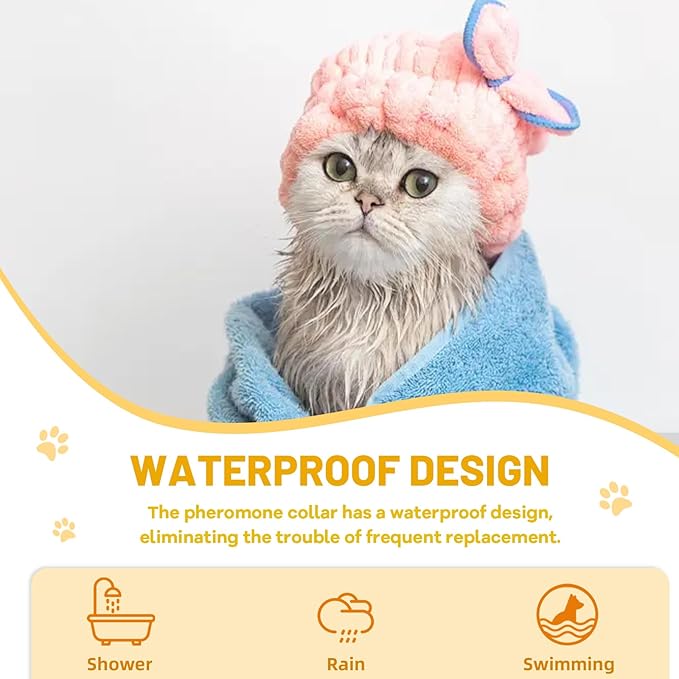 Calming Collar for Cats 4-Pack, Adjustable Water Proof Cat Pheromone Collar for Anxiety Relief, Vet-Recommended, 30-Day Stress Relief Grey