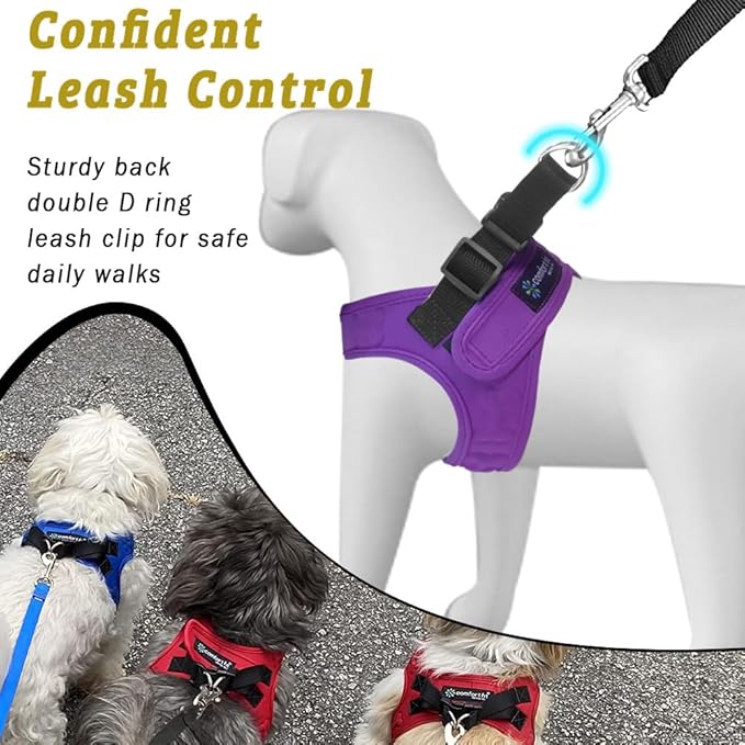 Comfort Fit No Pull Dog Harness – Adjustable Step-in Vest for Small, Medium & Large Dogs, Soft Padded with Leash Clips, Reflective Straps & Handle
