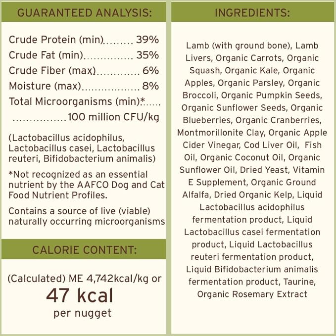 Primal Freeze Dried Raw Dog Food Nuggets, Lamb, Complete & Balanced Meal, Also Use as Topper or Treat, Premium, Healthy, Grain Free, High Protein Raw Dog Food, 5.5 oz