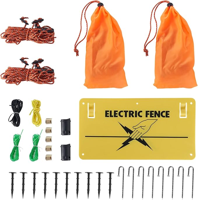 VEVOR Electric Fence Netting, 42"H x 164'L, PE Net Fencing with Posts and Double-Spiked Stakes, Utility Portable Mesh for Goats, Sheep, Lambs, Deer, Hogs, Dogs, for Farms, Backyards and Ranches