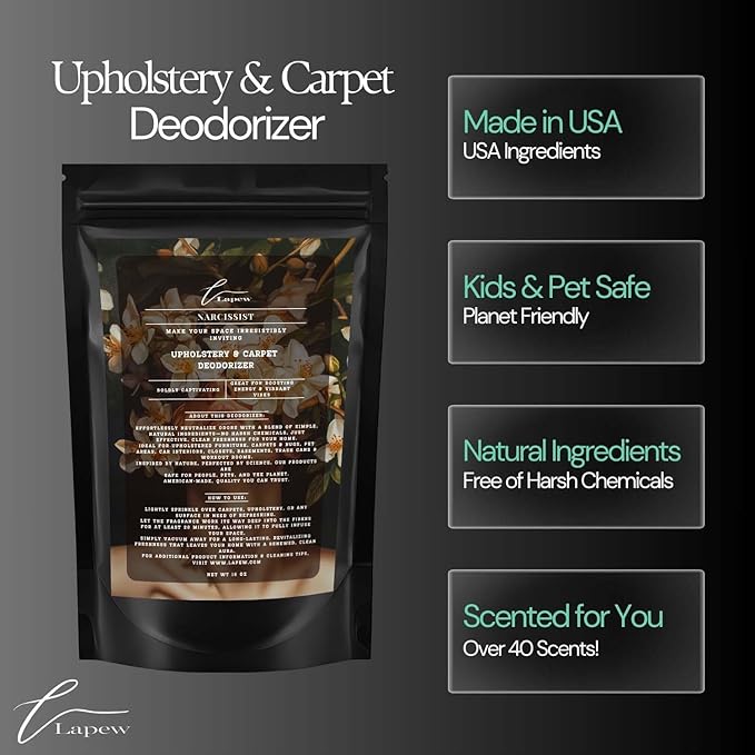 Narcissist Carpet Freshener Powder: Powerful Odor Eliminator for Home, Upholstery Deodorizer, Carpet Deodorizer, Pet Urine, Cat Litter Box - Narcissist Fragrance.