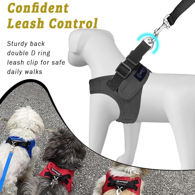 Comfort Fit Dog Harness Soft Padded No Pull Harness with Adjustable Buckles for Small Medium Large Dogs Step in Pet Vest with Easy Control Handle for Walking Jogging Running Training Dogs & Puppies