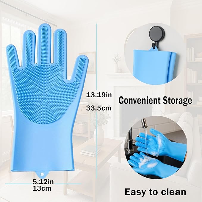pte Grooming Gloves: Bite-Resistant Pet Bathing Glove with Anti-Slip Particles, Wet and Dry use, Safe for All Ages. Great as Dog Brush Glove and Cat Gloves for Grooming