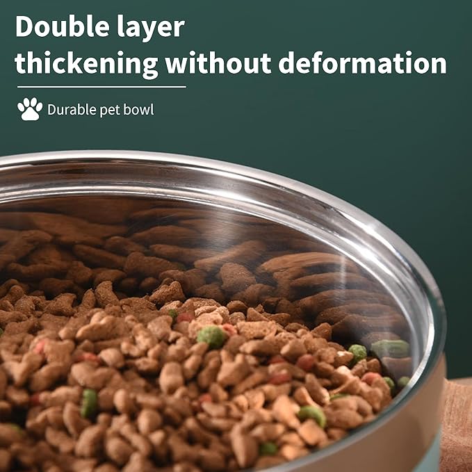 Personalized Dog Bowls with Name, BUGMKCS Customized Steel-stanless Pet Water Bowls for Both Cat & Dog, Engraved Dog Water Bowl, Durable Cute Double Layer Reinforcement Cat Food Bowl for Pets Gifts