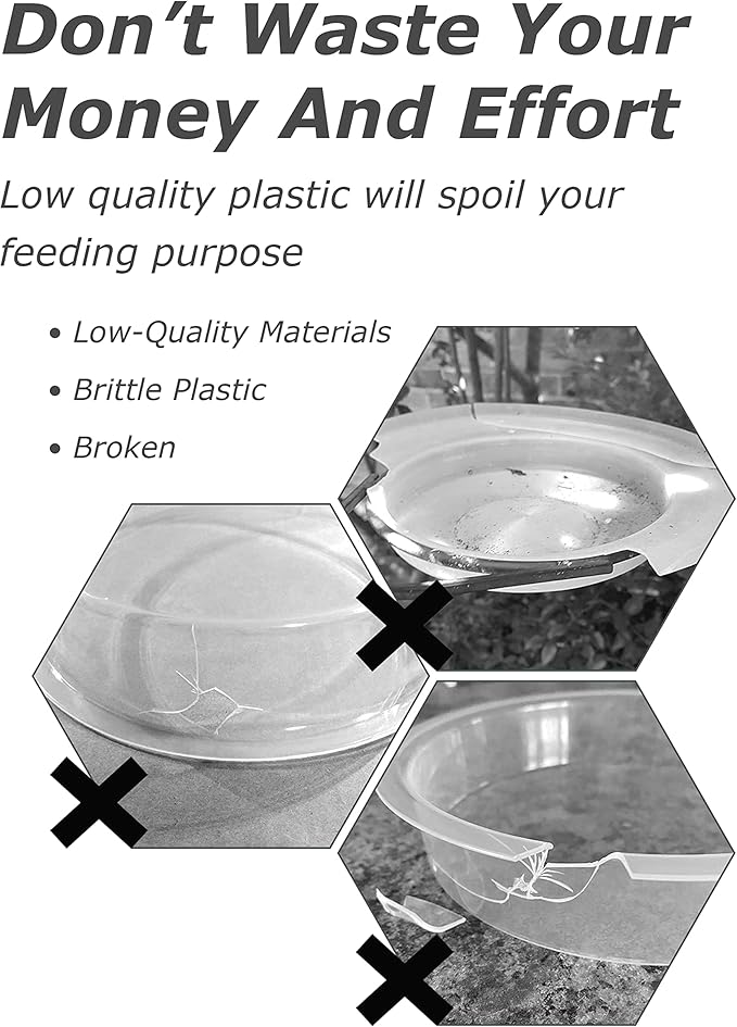 iBorn Plastic Bird Bath Bowl for Outside on Ground,Bird Water Dish Repalcement,Indoor/Outdoor Ground Bowl 6.78inch,2 Pack