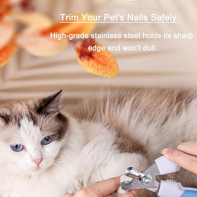 Pets Nail Clippers and Trimmers-with Safety Guard to Avoid Overcutting, Free Nail File, Razor Sharp Blade-Professional Grooming Tool for Pets,Suit for All Dogs and Cats (Large Size)