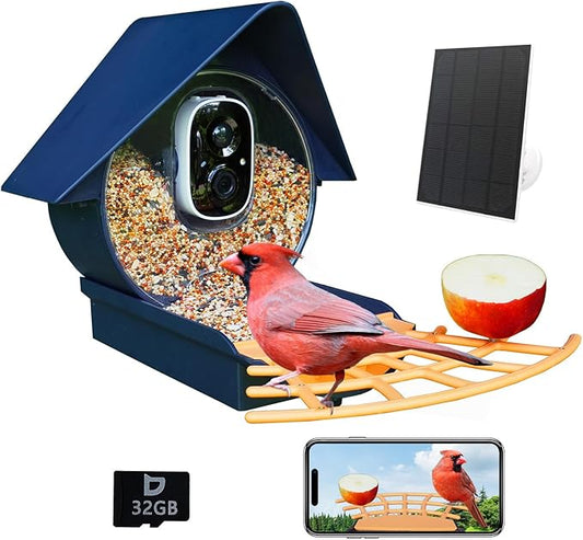 Birdkiss Smart Bird Feeder with Camera, Birds Watching Camera, Auto Capture Birds Videos & Motion Detection, AI Identify Species, Wireless Bird Feeders for Outdoors, Ideal Present for Mom