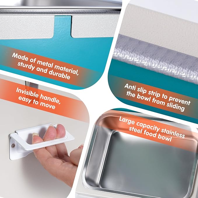 3Gal Elevated Dog Bowls with Storage Large Breed,Raised Dog Bowl Stand 38L Pet Food Toy Storage Container Stainless Steel Water Bowl Feeder 3 Adjust Heights Feeding Station (L)