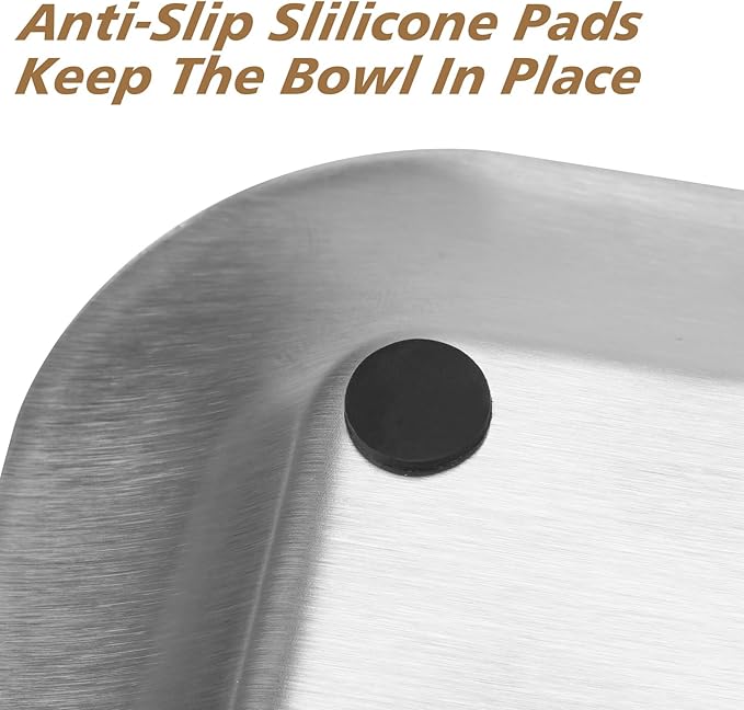 Cat Food Bowl,Extra Wide Stainless Steel Bowls for Multi-Cat Family and Flat Face Cats,Anti Whisker Fatigue Dishes Non Slip Shallow Kitten Plates for Food and Water