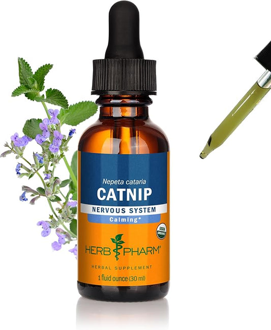 Herb Pharm Certified Organic Catnip Liquid Extract for Calming Nervous System Support, 1 Fl Oz