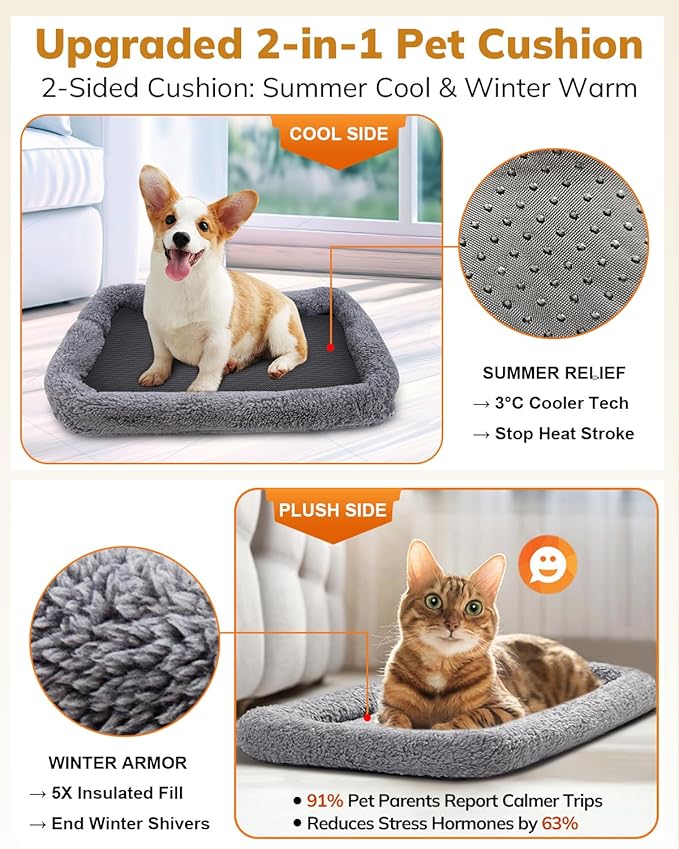 Morpilot Cat Carrier - Soft Sided Cat Carrier Large for Big Medium Cats and Puppy up to 18lbs, Pet Carrier with Safety Zippers, Foldable Bowl, Airline Approved Large Dog Carrier - Beige