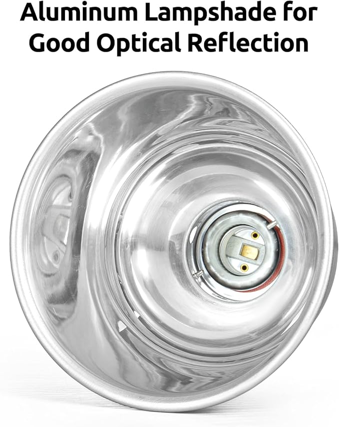 REPTI ZOO Reptile Light Fixture with Dimming Thermostat, 5.5 Inch Deep Dome Lamp Fixture with Temperature Controller for Reptile Heat Lamp Bulb, Max 100W