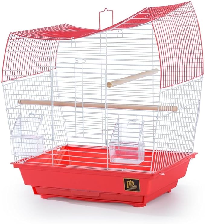 Rustic Retreat Top Bird Cage with Durable Metal Construction, Spacious Interior, and Convenient Top Access Lime Green/Wave Top