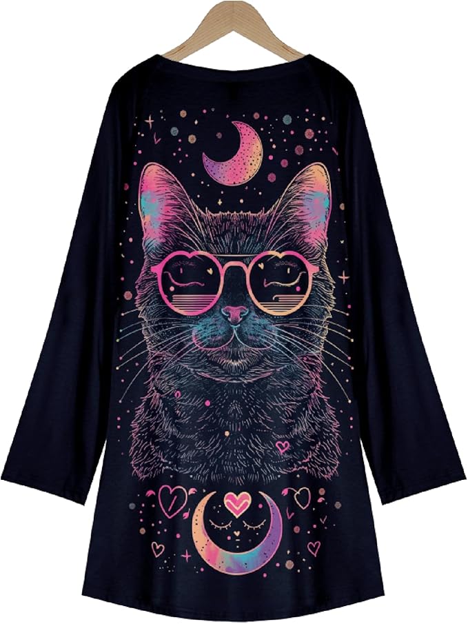 MARSVOVO Women Novelty Graphic Plus Size Sweater Crewneck Long Sleeve Cute Printed Loose Fit Casual Fall Sweaters Top