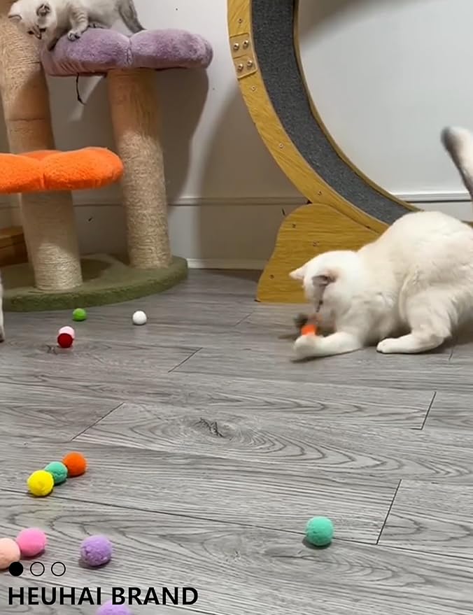 15-Pack Cat Toy Balls for Indoor Cats and Kittens (1.5'' - 2.2'', Cat Toys Mega Set)