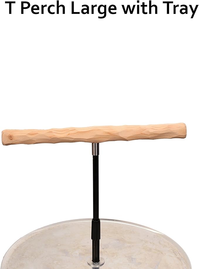 Parrot Training Perch Stand with Potty Tray (T Perch, Large)