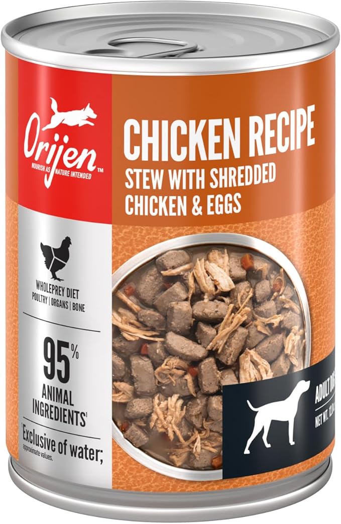 ORIJEN Real Meat Shreds, Grain-Free, Chicken Recipe Stew, Premium Wet Dog Food