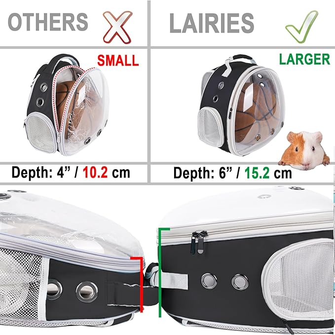 Portable Small Animal Backpack Travel Breathable Pet Carrier Bag Cages for Guinea Pig, Rabbit, Bearded Dragon, Squirrel, Tortoise, Bird, Lizard, Sugar Glider