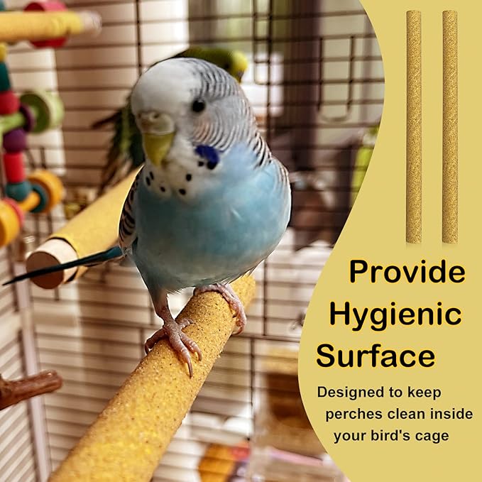 S&X 24-Pack Sand Perch Covers for Parakeets Canaries Finches & Other Small Birds, Bird Perch Covers Sandpaper