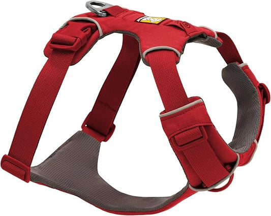Ruffwear, Front Range Dog Harness, Reflective Soft Padded Everyday Harness with Dual Leash Clips, Adjustable and Lightweight Fit for Training or Walking for All Dogs, Red Canyon, Medium