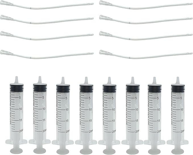 8Pcs Pet Bird Parrot Milk Syringe Set, Bird Hand Syringe with Soft Tubes for Feeding Pets 20ml