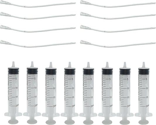 8Pcs Pet Bird Parrot Milk Syringe Set, Bird Hand Syringe with Soft Tubes for Feeding Pets 20ml