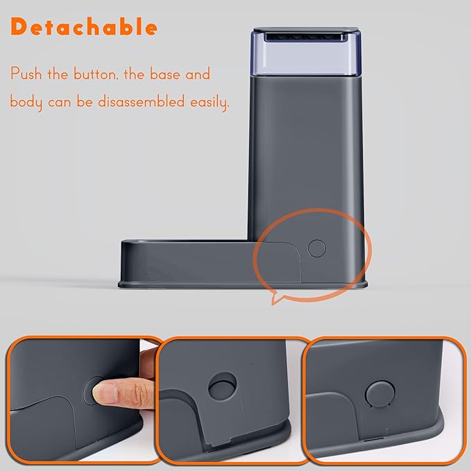 2 Packs Automatic Cat Feeder and Waterer, Gravity Dog Food and Water Dispenser Set for Small Medium Big Pets Cats Dogs Puppy Kitten, 1 Gallon x 2