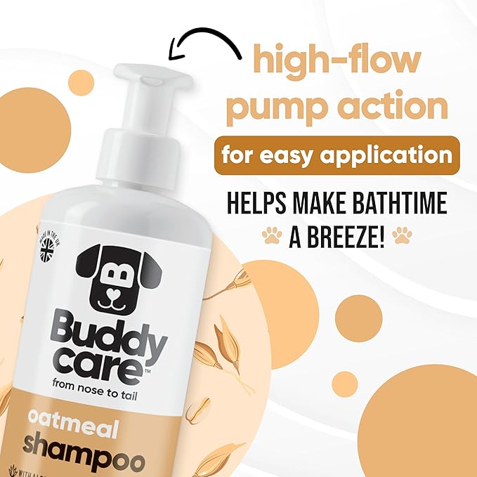 Oatmeal Dog Shampoo for Smelly Dogs (16.90oz) - Hypoallergenic & Itch Relief Formula, Gentle on Sensitive Skin, Includes Dog Shampoo and Conditioner - Essential Dog Grooming Supplies