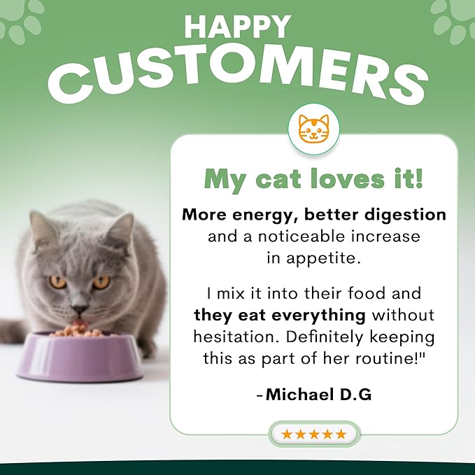 Probiotic for Cats & Kittens - Cat Probiotic Powder for Hairball Prevention, Digestive Support, Immune Health, Prebiotics, and Diarrhea Relief - Suitable for Indoor Cats & Kittens - 60 Scoops