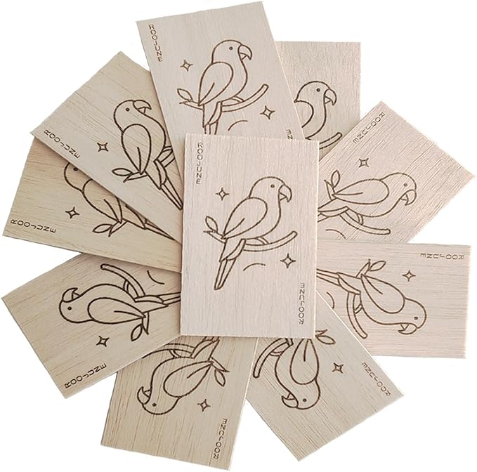 Bird Toys Chew Toys 100% Natural - 10 Pack Balsa Wood Chips, The Softest Wood in The World - Bird Cage Accessories for Small Medium Birds Parakeets Parrots Conures Cockatiels Finches Lovebirds