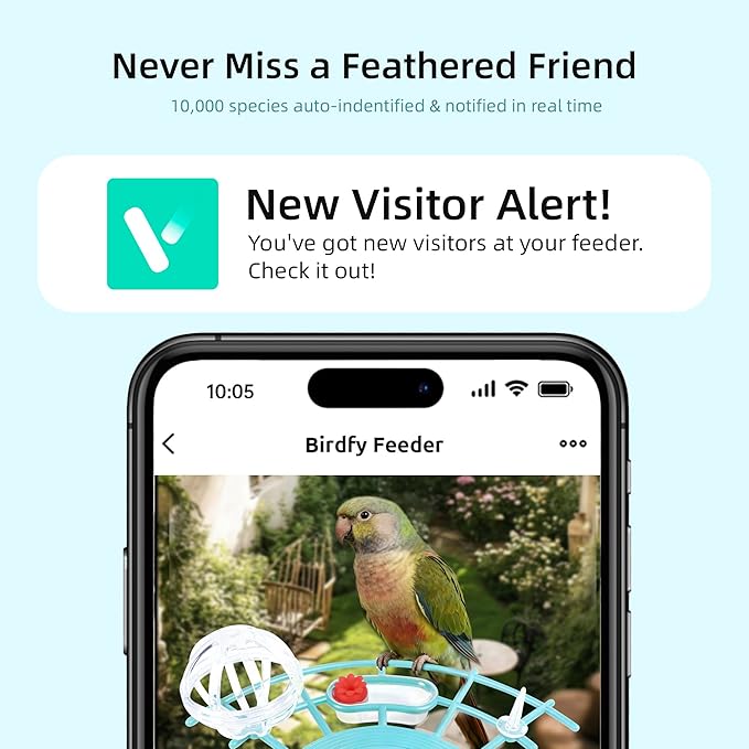 Bird Feeder with Camera, Smart Bird Camera with AI Identify BirdSpecies, Auto Record BirdVideo, Instant Notifications, 2K Video Live Stream Camera with Solar Panel for Birds Lover (Blue)