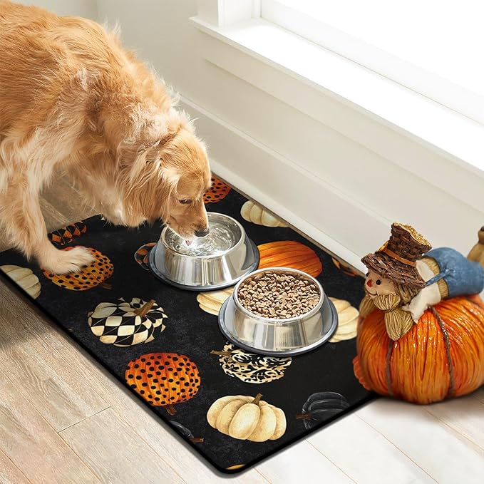 Fall Absorbent Dog Bowl Mats for Food and Water, Quick Dry Cat Food Mat Non-Slip Pet Supplies