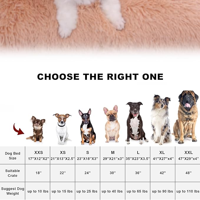 Bedfolks Waterproof Dog Crate Bed,Plush Dog Bed with Removable Washable Cover,Faux Fur Dog Crate Pad for Large Dogs,Fluffy Dog Kennel Bed 35"x23",Solid Camel