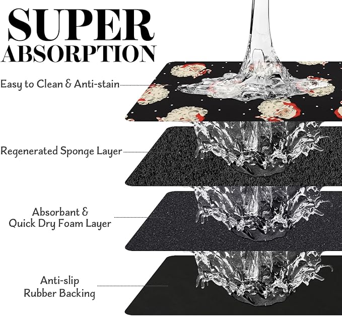 Dog Cat Food Mats for Floors, Absorbent Dog Bowl Mats for Food and Water, Quick Dry Pet Food Mat Non-Slip Pet Supplies