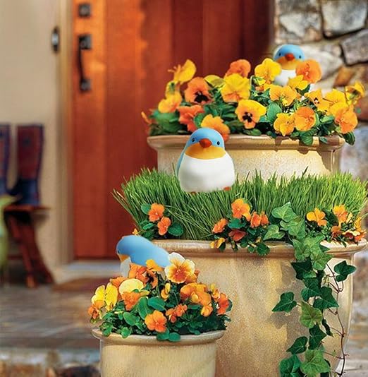 Bird Shaped Plant Watering Globes(Bule 4ps) Plants Suitable for Indoor and Outdoor Use Should be Kept Constantly Moist. The Interesting Shape Makes The Garden More Interesting and Beautiful.