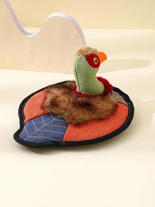 Frisbee Duck Dog Toys, Squeaky Dog Toys for Aggressive Chewers, Funny Dog Stuffed Animals Chew Toy, Indestructible Dog Toy for Puppy Small Medium Large Dogs