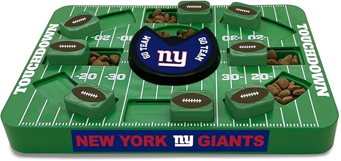 Pets First NFL New York Giants Large Puzzle Toy - Interactive Dog Treat & Slow Feeding Toy