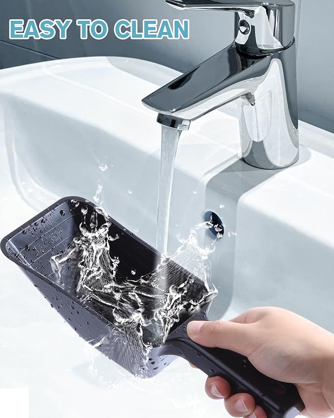 2 Cup Dog Food Scoop(2 Pack), Plastic Pet Food Scoop with Measuring Lines for Accurate Pet Food Portions,Dishwasher Safe (Black)