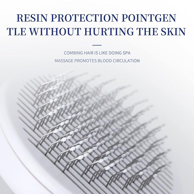 Cat Brush cat grooming supplies Gently Removes Loose Undercoat Mats, Tangled Hair and Soothes Skin. Ideal for Long and Short Haired Pets. (Blue)