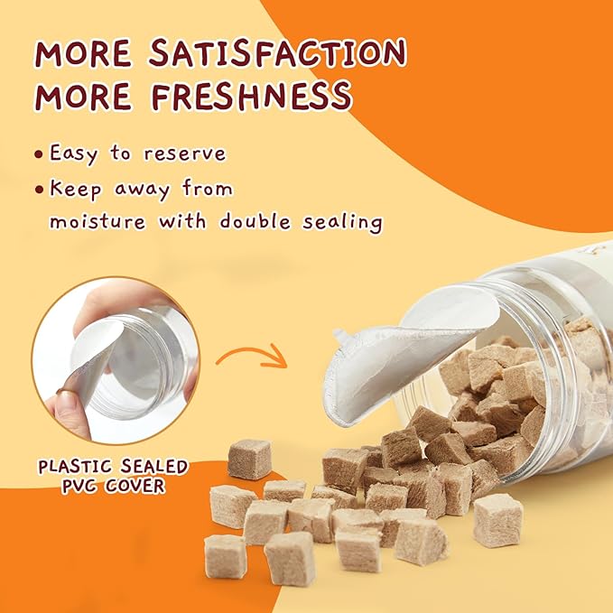 Jungle Calling Freeze Dried Cat Treats, 9.17 oz Single Ingredient Duck Meat for Cats Puppy Dogs, High Protein Food Topper Cube Healthy Dog Treat, Rawhide Free Snacks for Training Bites