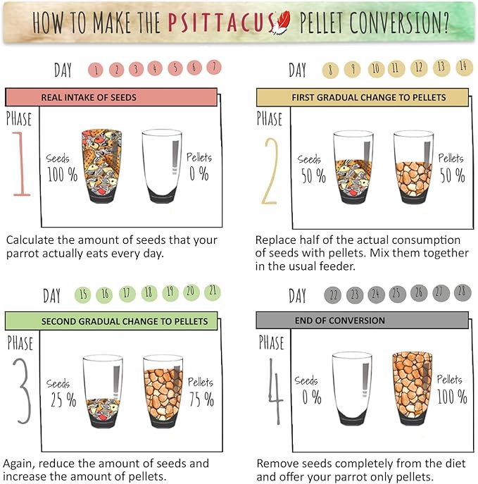 Psittacus High Energy 6.6 lb | Complete Pellet Diet for African Greys, Macaws and Other African Parrots | Premium Food for Birds, 100% no-GMO